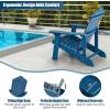 imageGiantex Outdoor Adirondack Chair  Oversized Patio Chairs wHidden Cup Holder Realistic Wood Grain 380 LBS Weight Capacity Weather Resistant Firepit Chairs for Backyard Garden 1 WhiteGrey black navy white