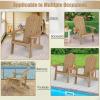 imageGiantex Outdoor Adirondack Chair  Oversized Patio Chairs wHidden Cup Holder Realistic Wood Grain 380 LBS Weight Capacity Weather Resistant Firepit Chairs for Backyard Garden 1 WhiteTeak