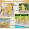 imageGiantex Outdoor Adirondack Chair  Oversized Patio Chairs wHidden Cup Holder Realistic Wood Grain 380 LBS Weight Capacity Weather Resistant Firepit Chairs for Backyard Garden 1 WhiteYellow