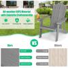 imageGiantex Outdoor Adirondack Chair  Oversized Patio Chairs wHidden Cup Holder Realistic Wood Grain 380 LBS Weight Capacity Weather Resistant Firepit Chairs for Backyard Garden 1 WhiteLight Grey