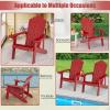 imageGiantex Outdoor Adirondack Chair  Oversized Patio Chairs wHidden Cup Holder Realistic Wood Grain 380 LBS Weight Capacity Weather Resistant Firepit Chairs for Backyard Garden 1 WhiteRed  Navy