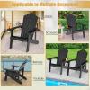 imageGiantex Outdoor Adirondack Chair  Oversized Patio Chairs wHidden Cup Holder Realistic Wood Grain 380 LBS Weight Capacity Weather Resistant Firepit Chairs for Backyard Garden 1 WhiteBlack