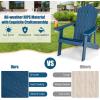 imageGiantex Outdoor Adirondack Chair  Oversized Patio Chairs wHidden Cup Holder Realistic Wood Grain 380 LBS Weight Capacity Weather Resistant Firepit Chairs for Backyard Garden 1 WhiteRed  Navy