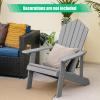 imageGiantex Outdoor Adirondack Chair  Oversized Patio Chairs wHidden Cup Holder Realistic Wood Grain 380 LBS Weight Capacity Weather Resistant Firepit Chairs for Backyard Garden 1 WhiteLight Grey