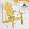 imageGiantex Outdoor Adirondack Chair  Oversized Patio Chairs wHidden Cup Holder Realistic Wood Grain 380 LBS Weight Capacity Weather Resistant Firepit Chairs for Backyard Garden 1 WhiteYellow