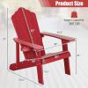 imageGiantex Outdoor Adirondack Chair  Oversized Patio Chairs wHidden Cup Holder Realistic Wood Grain 380 LBS Weight Capacity Weather Resistant Firepit Chairs for Backyard Garden 1 WhiteRed  Navy
