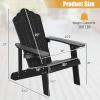 imageGiantex Outdoor Adirondack Chair  Oversized Patio Chairs wHidden Cup Holder Realistic Wood Grain 380 LBS Weight Capacity Weather Resistant Firepit Chairs for Backyard Garden 1 WhiteBlack