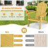 imageGiantex Outdoor Adirondack Chair  Oversized Patio Chairs wHidden Cup Holder Realistic Wood Grain 380 LBS Weight Capacity Weather Resistant Firepit Chairs for Backyard Garden 1 WhiteYellow