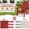 imageGiantex Outdoor Adirondack Chair  Oversized Patio Chairs wHidden Cup Holder Realistic Wood Grain 380 LBS Weight Capacity Weather Resistant Firepit Chairs for Backyard Garden 1 WhiteRed