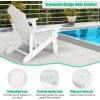 imageGiantex Outdoor Adirondack Chair  Oversized Patio Chairs wHidden Cup Holder Realistic Wood Grain 380 LBS Weight Capacity Weather Resistant Firepit Chairs for Backyard Garden 1 WhiteWhite