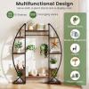 imageGiantex Plant Stand Indoor with Grow Lights 10Tier 63 Tall Metal Plant Shelf for Multiple Plants Decorative Curved Large Flower Stand Display Pot Rack for Living Room Home Balcony Patio