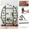 imageGiantex Plant Stand Indoor with Grow Lights 10Tier 63 Tall Metal Plant Shelf for Multiple Plants Decorative Curved Large Flower Stand Display Pot Rack for Living Room Home Balcony Patio