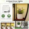 imageGiantex Plant Stand Indoor with Grow Lights 10Tier 63 Tall Metal Plant Shelf for Multiple Plants Decorative Curved Large Flower Stand Display Pot Rack for Living Room Home Balcony Patio