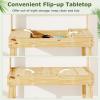 imageGiantex Potting Bench Outside Solid Wood Potting Table with Flipup Tabletop Shelves Indoor Outdoor Wooden Workbench for Patio Porch Balcony Potted Plant Display Rack 42x18x60 NaturalNatural