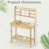 imageGiantex Potting Bench Outside Solid Wood Potting Table with Flipup Tabletop Shelves Indoor Outdoor Wooden Workbench for Patio Porch Balcony Potted Plant Display Rack 42x18x60 NaturalNatural