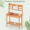 imageGiantex Potting Bench Outside Solid Wood Potting Table with Flipup Tabletop Shelves Indoor Outdoor Wooden Workbench for Patio Porch Balcony Potted Plant Display Rack 42x18x60 NaturalBrown