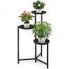 imageGiantex 3Tier Metal Plant Stand Indoor Outdoor Tall Corner Flower Pot Holder Display Rack for Living Room Balcony Patio Garden Office Heavy Duty Vertical Shelf Metal Plant Rack Organizer Black