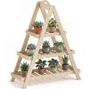 imageGiantex 3Tier Plant Stand Indoor 285 Wood Flower Pot Plant Display Shelf Ladder Plant Holder Rack w Slatted Shelves for Indoor amp Outdoor Living Room Entryway Patio Garden amp Balcony NaturalNatural