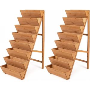 imageGiantex 8Tier Wooden Vertical Raised Garden Bed Freestanding Plant Stand with Legs for Herbs Vegetables Fruits Indoor Outdoor Tiered Wood Planter Box Flower Rack for Patio Balcony amp Yard2