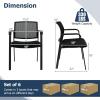 imageGiantex 2Pack Reception Room Chair Set with Mesh Back Metal Frame amp Padded Seat Armrests No Wheels Stacking Guest Chairs for Office Waiting Room Lobby Meeting Black6