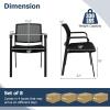 imageGiantex 2Pack Reception Room Chair Set with Mesh Back Metal Frame amp Padded Seat Armrests No Wheels Stacking Guest Chairs for Office Waiting Room Lobby Meeting Black8