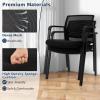 imageGiantex 2Pack Reception Room Chair Set with Mesh Back Metal Frame amp Padded Seat Armrests No Wheels Stacking Guest Chairs for Office Waiting Room Lobby Meeting Black12