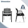 imageGiantex 2Pack Reception Room Chair Set with Mesh Back Metal Frame amp Padded Seat Armrests No Wheels Stacking Guest Chairs for Office Waiting Room Lobby Meeting Black2