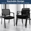 imageGiantex 2Pack Reception Room Chair Set with Mesh Back Metal Frame amp Padded Seat Armrests No Wheels Stacking Guest Chairs for Office Waiting Room Lobby Meeting Black10