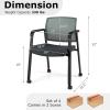 imageGiantex 2Pack Waiting Room Chair Set Rolling Office Desk Chairs with PU Wheels Armrests Stackable Guest Chair for Office School LobbyReception Conference BlackGrey