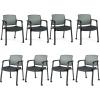 imageGiantex 2Pack Waiting Room Chair Set Rolling Office Desk Chairs with PU Wheels Armrests Stackable Guest Chair for Office School LobbyReception Conference BlackGrey