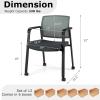 imageGiantex 2Pack Waiting Room Chair Set Rolling Office Desk Chairs with PU Wheels Armrests Stackable Guest Chair for Office School LobbyReception Conference BlackGrey