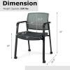 imageGiantex 2Pack Waiting Room Chair Set Rolling Office Desk Chairs with PU Wheels Armrests Stackable Guest Chair for Office School LobbyReception Conference BlackGrey