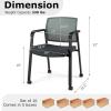 imageGiantex 2Pack Waiting Room Chair Set Rolling Office Desk Chairs with PU Wheels Armrests Stackable Guest Chair for Office School LobbyReception Conference BlackGrey
