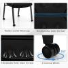 imageGiantex 2Pack Waiting Room Chair Set Rolling Office Desk Chairs with PU Wheels Armrests Stackable Guest Chair for Office School LobbyReception Conference BlackBlack