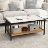 imageGiantex 2Tier Coffee Table with Storage Faux Marble Center Table Table with Sintered Stone Tabletop Open Shelf amp Sturdy Metal Frame Modern Coffee Tables for Living Room Reception Room