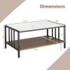 imageGiantex 2Tier Coffee Table with Storage Faux Marble Center Table Table with Sintered Stone Tabletop Open Shelf amp Sturdy Metal Frame Modern Coffee Tables for Living Room Reception Room