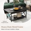 imageGiantex 2Tier Coffee Table with Storage Shelf Modern Accent Cocktail Tea Table with Reinforced XShaped Structure Solid Metal Legs amp Adjustable Feet Center Table for Living Room BlackBlack