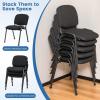 imageGiantex 5Pack Conference Chair Set  Stackable Guest Chair with Metal Frame Padded Cushion Stacking Reception Chair Lobby Chairs Set of 5 Stackable Chairs Office Waiting Room Chair Black8