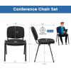 imageGiantex 5Pack Conference Chair Set  Stackable Guest Chair with Metal Frame Padded Cushion Stacking Reception Chair Lobby Chairs Set of 5 Stackable Chairs Office Waiting Room Chair Black12