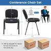 imageGiantex 5Pack Conference Chair Set  Stackable Guest Chair with Metal Frame Padded Cushion Stacking Reception Chair Lobby Chairs Set of 5 Stackable Chairs Office Waiting Room Chair Black4