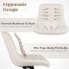 imageGiantex Armless Office Chair Modern Faux Fur White Vanity Chair with Wheels amp Adjustable Height 360 Rolling Swivel Task Computer Seat Home Office Desk Chair for Makeup Bedroom Small SpaceWhite