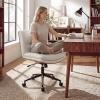 imageGiantex Armless Office Chair with Wheels PU Leather Height Adjustable Vanity Chair wCurved Backrest MidBack Criss Cross 360 Swivel Ergonomic Computer Desk Chair for Home Office amp Bedroom WhiteWhite