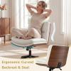 imageGiantex Armless Office Chair with Wheels PU Leather Height Adjustable Vanity Chair wCurved Backrest MidBack Criss Cross 360 Swivel Ergonomic Computer Desk Chair for Home Office amp Bedroom WhiteWhite