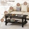 imageGiantex Coffee Table with Storage 45 Inch Modern Center Table with Slatted Design amp Side Rail Support Rectangular Living Room Table for Small Spaces WhiteBlack