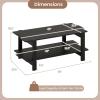 imageGiantex Coffee Table with Storage 45 Inch Modern Center Table with Slatted Design amp Side Rail Support Rectangular Living Room Table for Small Spaces WhiteBlack