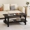 imageGiantex Coffee Table with Storage 45 Inch Modern Center Table with Slatted Design amp Side Rail Support Rectangular Living Room Table for Small Spaces WhiteBlack