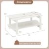 imageGiantex Coffee Table with Storage 45 Inch Modern Center Table with Slatted Design amp Side Rail Support Rectangular Living Room Table for Small Spaces WhiteWhite