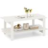 imageGiantex Coffee Table with Storage 45 Inch Modern Center Table with Slatted Design amp Side Rail Support Rectangular Living Room Table for Small Spaces WhiteWhite