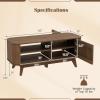 imageGiantex Coffee Table with Storage Mid Century Modern Tea Table with Adjustable Shelves amp 2 Doors Wood Coffee Tables wFluted Design Rectangular Farmhouse Center Table for Living Room Bedroom