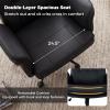 imageGiantex Criss Cross Chair with Armrests amp Wheels Cat Scratch Leather Makeup Vanity Chair with Rocking Backrest amp Removable Cushion Adjustable Swivel Computer Office Desk Chair for Bedroom Black